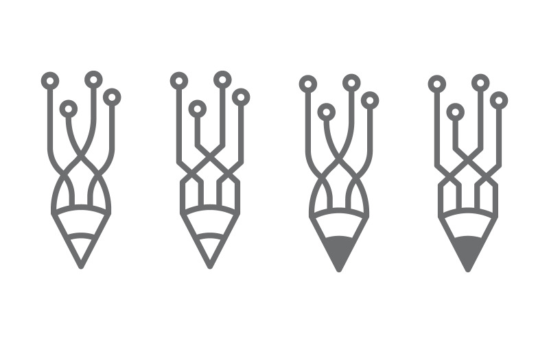 Pen Education Template vector icon illustration design v.11