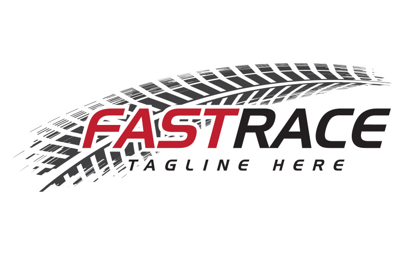 Modelo de ilustração de design de conceito de corrida de pneus Fast Track v.8