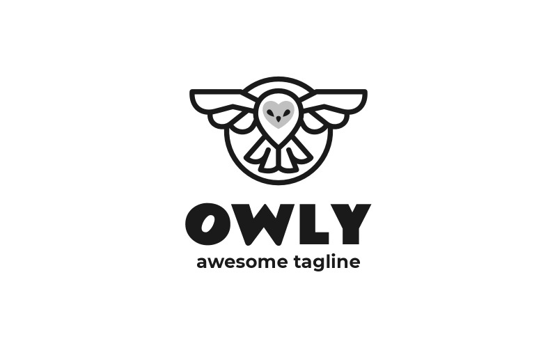Owly Line Art logotypmall