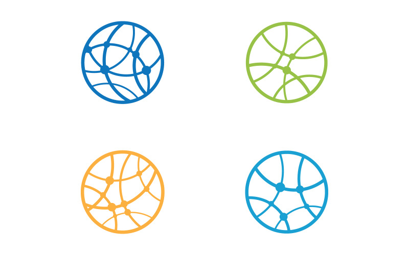 Ilustración vectorial de la plantilla del logotipo de conexión de cables del mundo