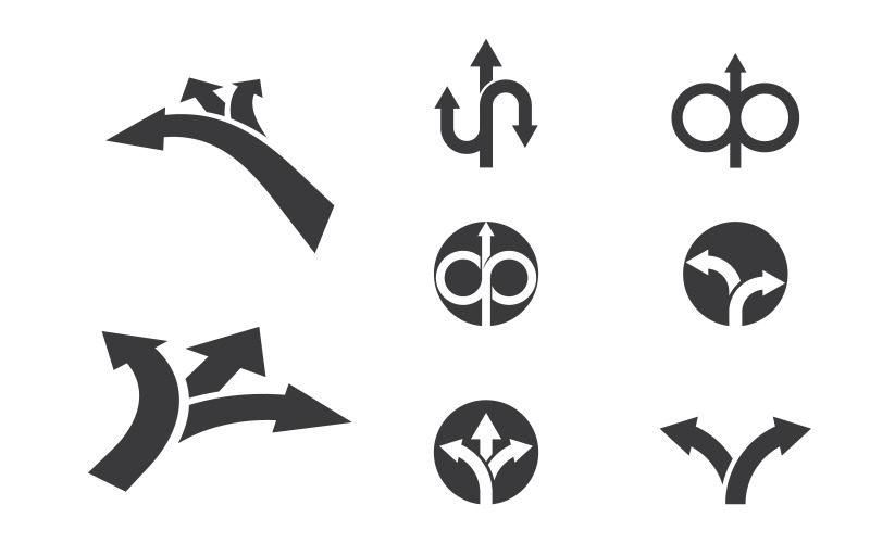 Modelo de design de ilustração de ícone vetorial de sinal de Arrow Way v.3