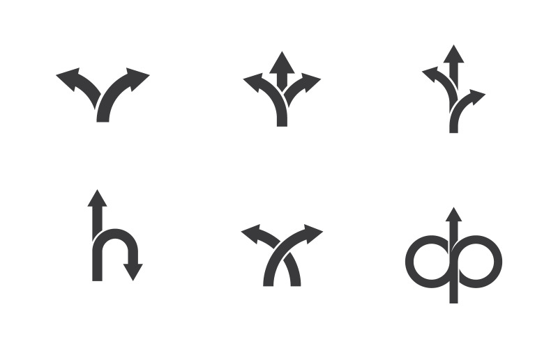 Plantilla de diseño de ilustración de icono vectorial de señal de flecha de camino v.2