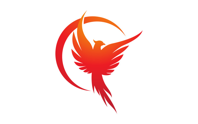 Fantasy Bird Phoenix vector icon illustration design template v.11