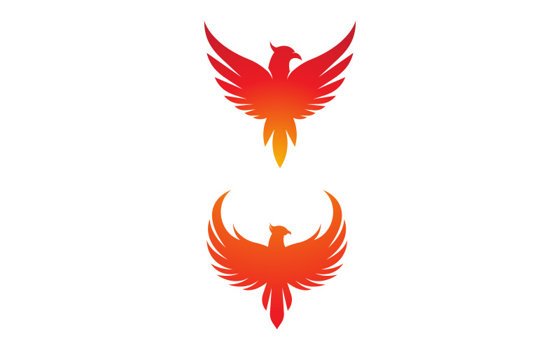 Fantasy Bird Phoenix vector icon illustration design template v.7