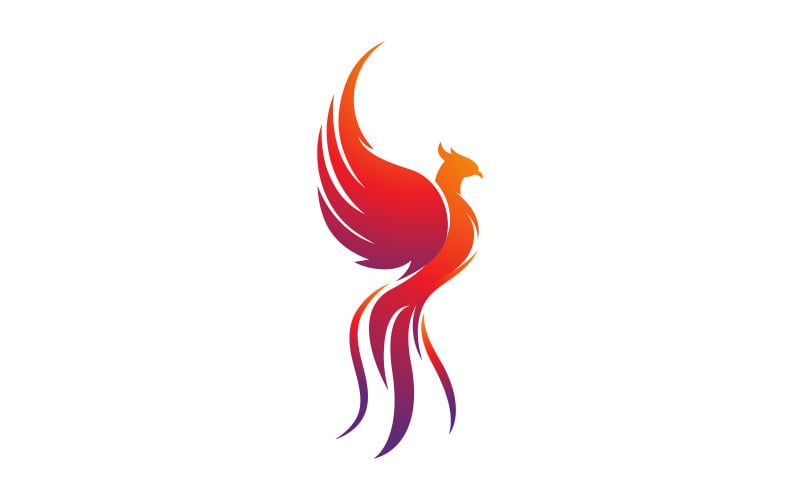 Fantasy Bird Phoenix vector icon illustration design template v.8