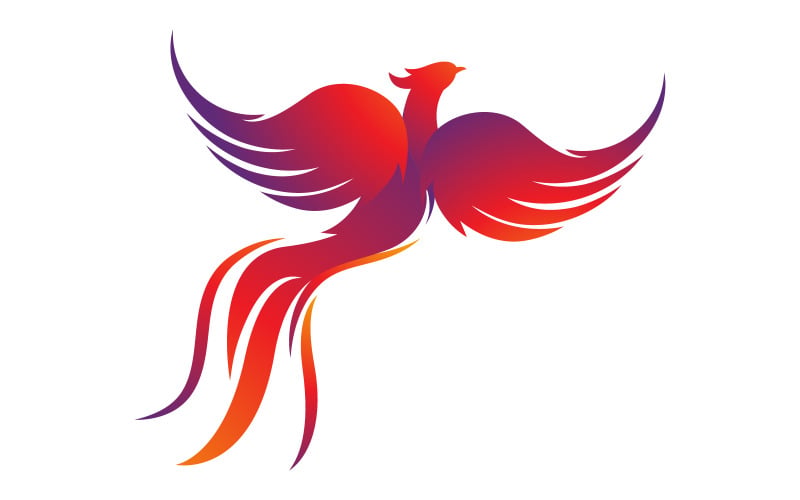 Fantasy Bird Phoenix vector icon illustration design template v.9