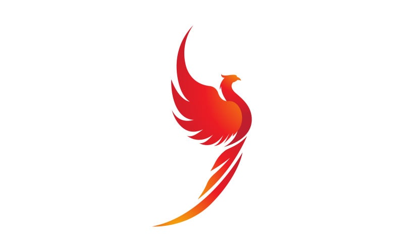 Fantasy Bird Phoenix Vektorsymbol-Illustrationsdesign-Vorlage v.19