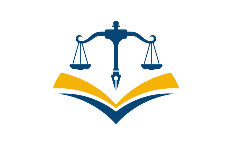 Icona dello studio legale Justice Logo Template illustrazione vettoriale design v.14