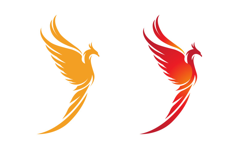 Modello di progettazione dell'illustrazione dell'icona vettoriale di Fantasy Bird Phoenix v.12