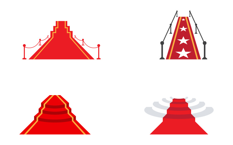 Prosty czerwony dywan Wektorowa ilustracja projektowa Szablon v.3