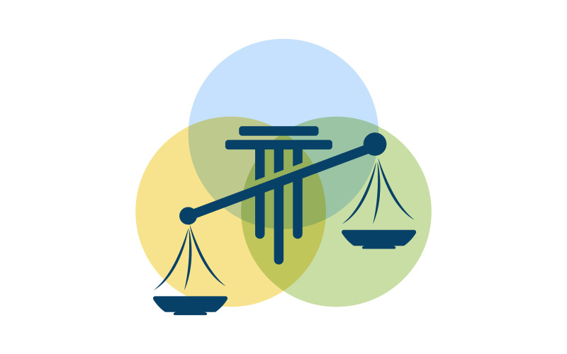 Szablon logo kancelarii prawnej Justice ilustracja wektorowa v.4