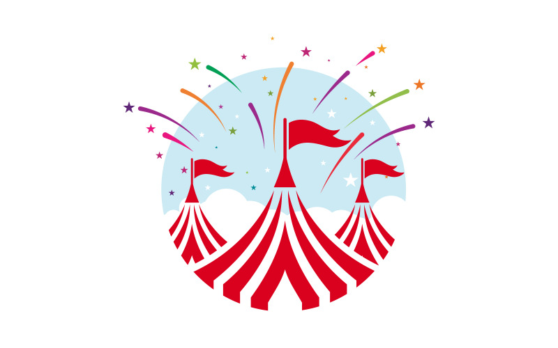 Cirkus händelse element vektor illustration designmall v.6