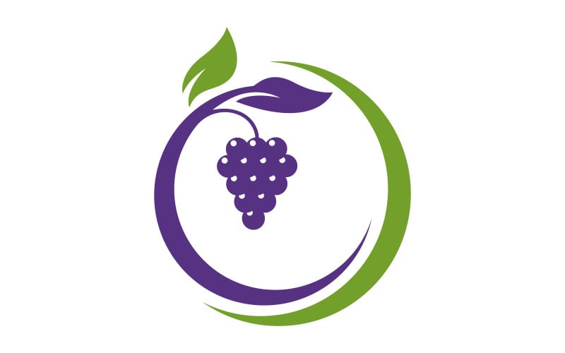 Druivenfruitlogo sjabloon vectorillustratieontwerp v.9