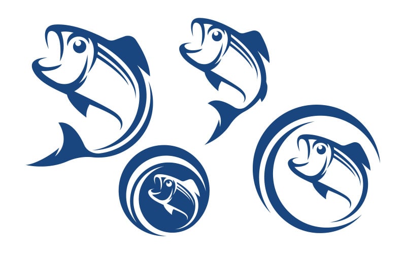 Modelo de logotipo de peixe Modelo de design de ícone criativo v.4