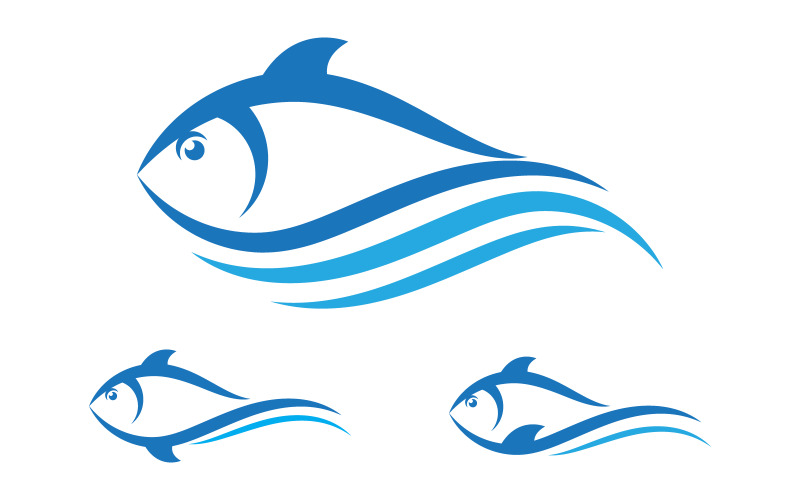 Modelo de logotipo de peixe Modelo de design de ícone criativo v.6