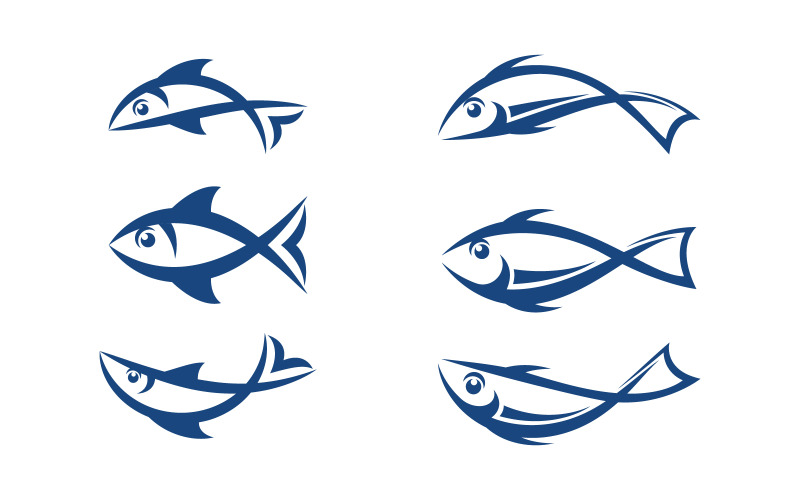 Fisk logotyp mall Kreativ ikon designmall v.9