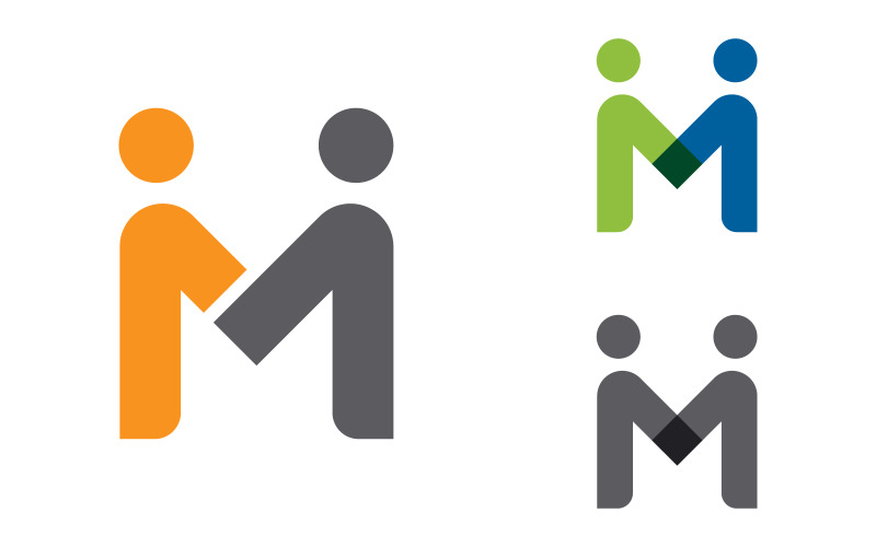 M Letter Community Vector ícone design ilustração modelo