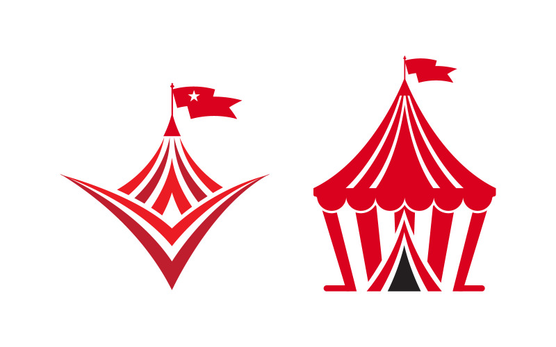 Modèle de conception d'illustration vectorielle d'élément d'événement de cirque v.10