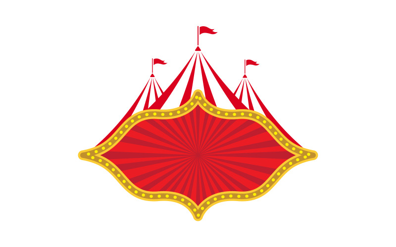 Modèle de conception d'illustration vectorielle d'élément d'événement de cirque v.12
