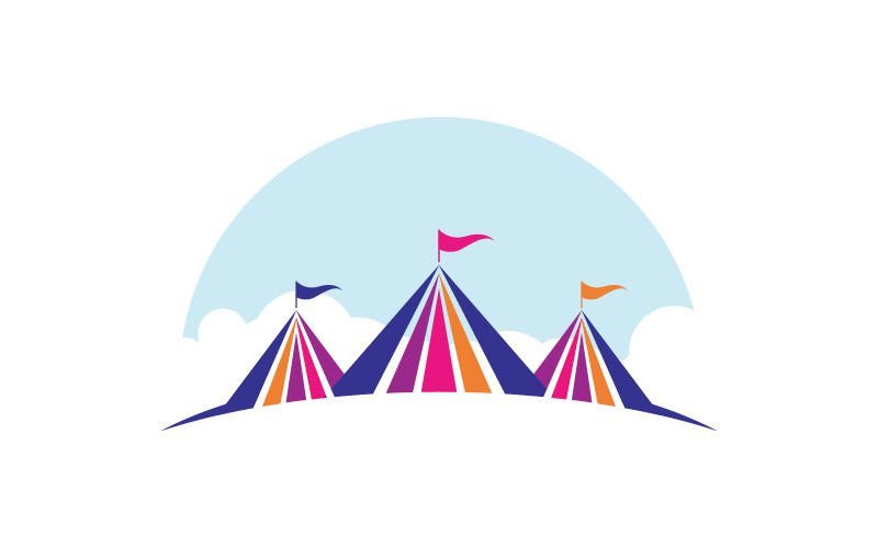 Modèle de conception d'illustration vectorielle d'élément d'événement de cirque v.2
