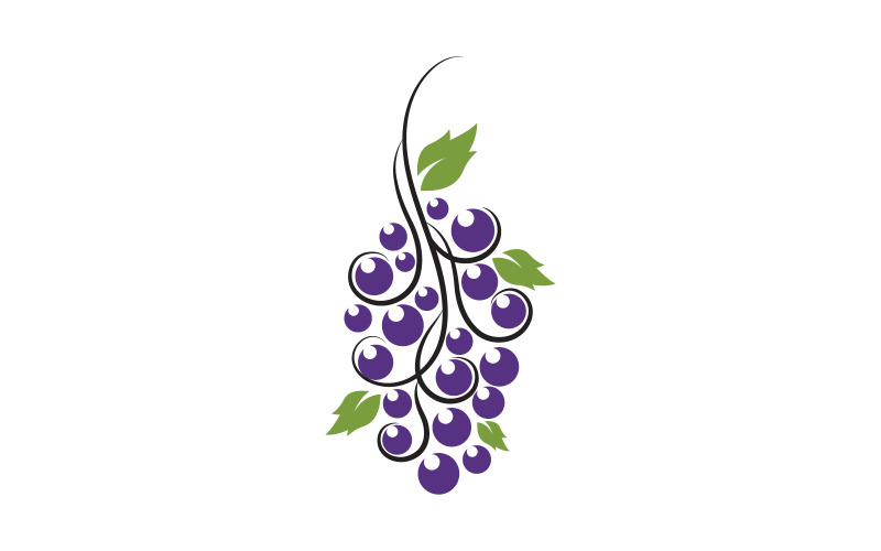Modèle de logo de fruits de raisin illustration vectorielle v.18
