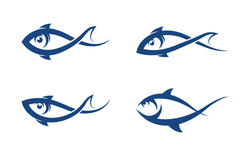 Modèle de logo de poisson Modèle de conception d'icône créative v.8