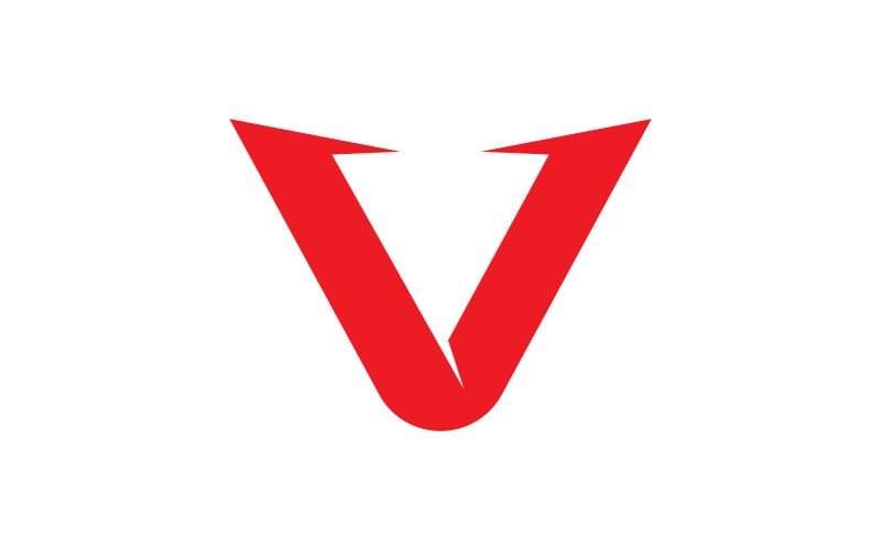 V Harfi Konsept Logo Şablonu vektör simge çizimi v.1