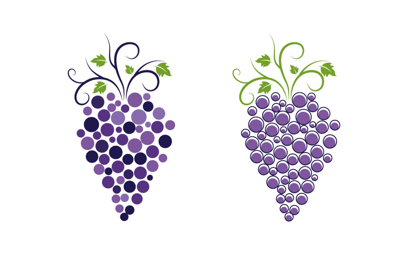 Vindruvor frukt logotyp mall vektor illustration design v.13