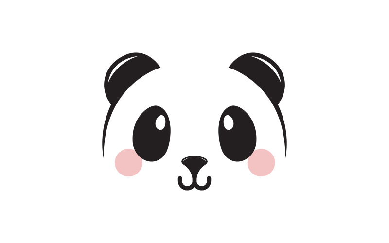 Ikona słodkiej pandy Szablon wektorowej ilustracji projekt v.3