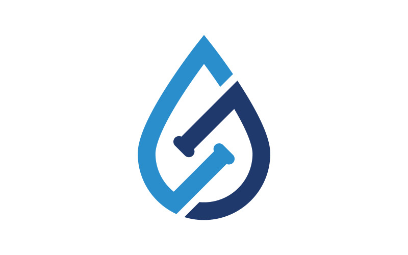 Illustrazione del design dell'icona vettoriale del logo dell'acqua idraulica Modello v.23