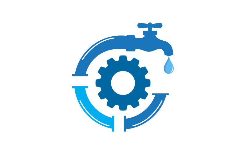 Logo hydrauliki wodnej Ikona wektorowa projekt ilustracji Szablon v.16