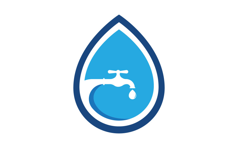 Logotipo de encanamento de água Ícone vetorial Design ilustração Modelo v.21