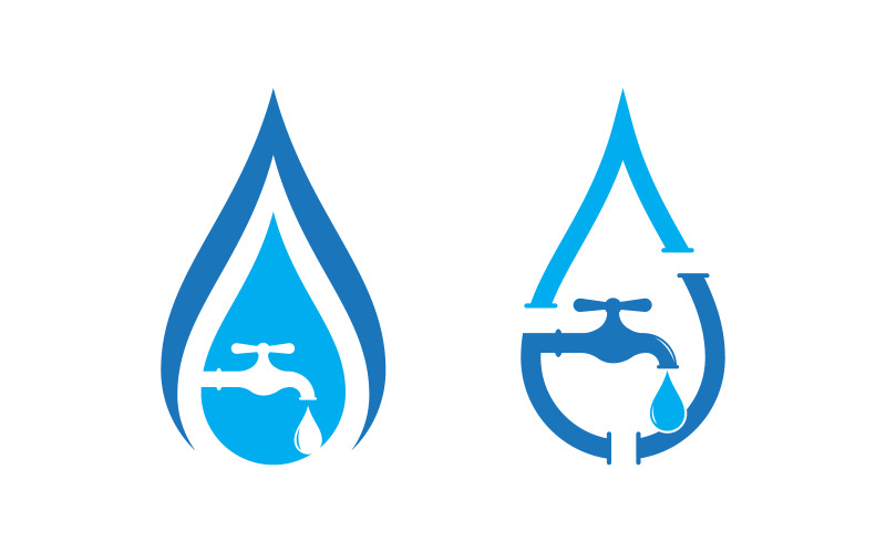 Loodgieterswaterlogo Vectorpictogramontwerpillustratie Sjabloon v.19