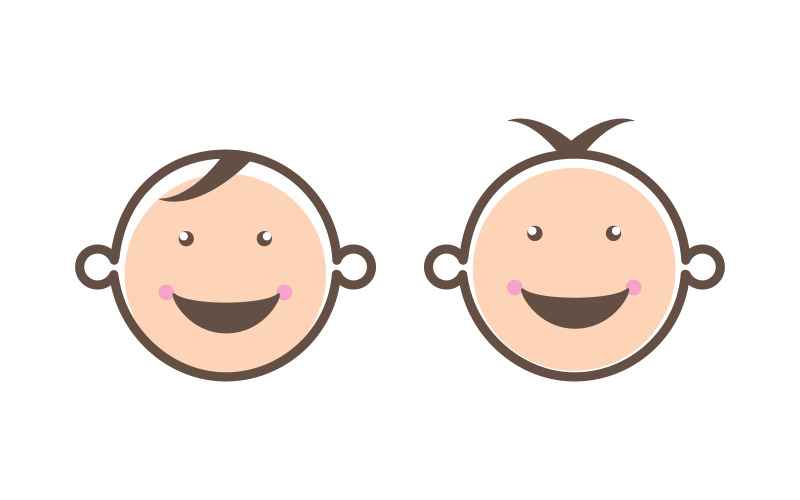 Modèle d'illustration de conception d'icône vectorielle de logo de bébé mignon v.4