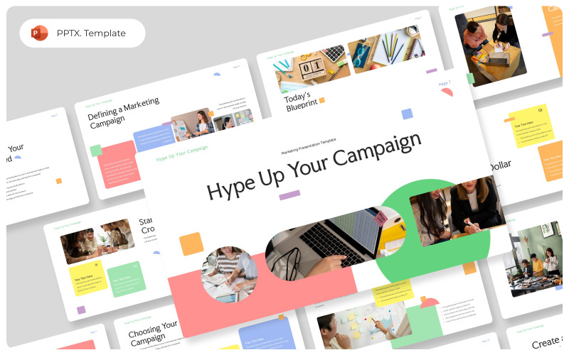 Modello di presentazione PowerPoint per promuovere la tua campagna
