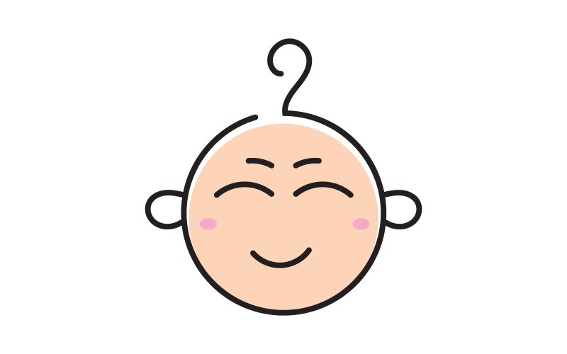 Słodkie logo dziecka Ikona wektorowa projekt ilustracji Szablon v.3