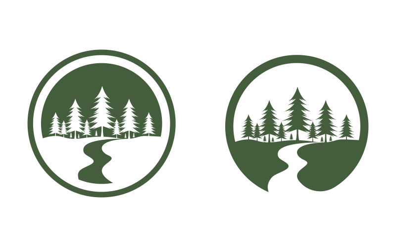 Forest mountain Vector icon design illustration v.2