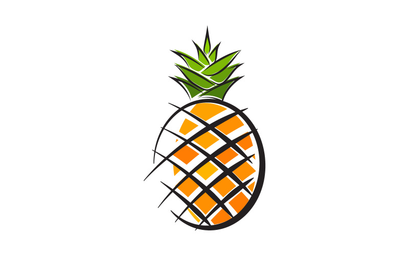 Modello di logo icona frutto ananas illustrazione vettoriale design v.10