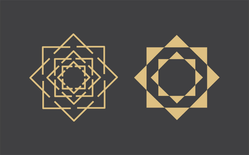 Geometrikus logó sablon. Vektor kör alakú Arab díszítő szimbólumok v.17