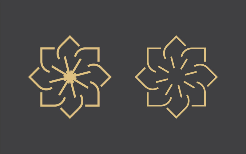 Geometrisk logotyp mall. Vector cirkulära arabiska dekorativa symboler v.12
