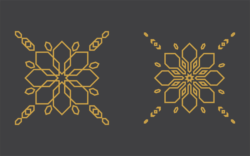 Geometrisk logotyp mall. Vector cirkulära arabiska dekorativa symboler v.18