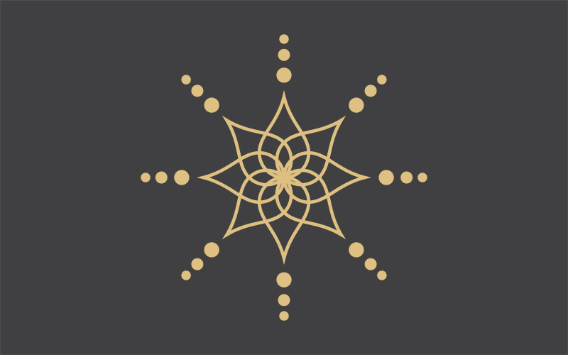 Modello di logo geometrico. Simboli ornamentali circolari arabi vettoriali v.3