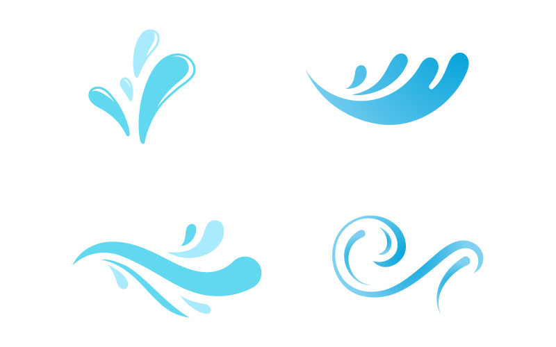 Onda d'acqua schizzo goccia d'acqua icona illustrazione vettoriale design v.17