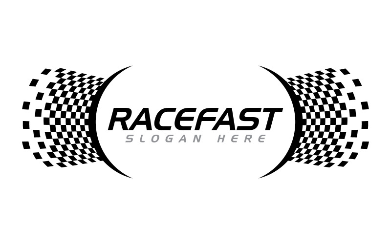 Шаблон иллюстрации концепции гоночного флага быстрее v.2
