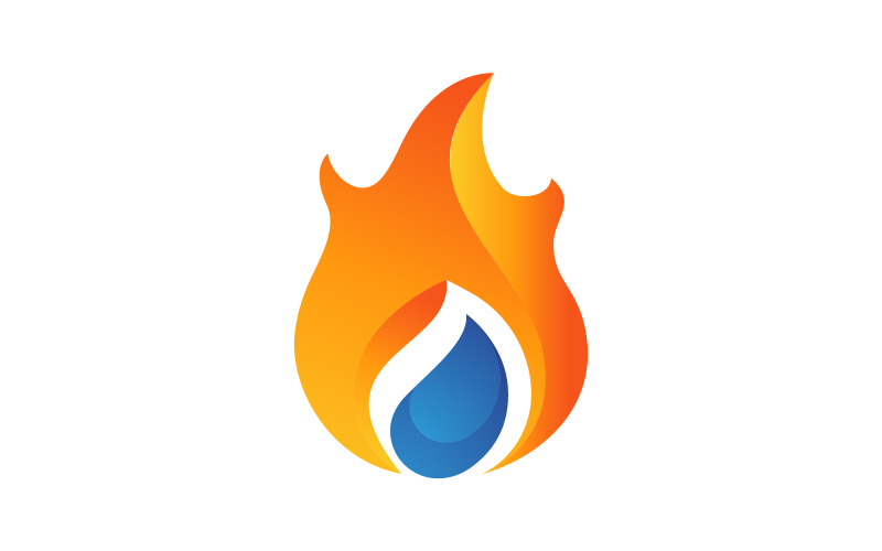 Heet vuur en vlam pictogram vector ontwerp sjabloon v.10