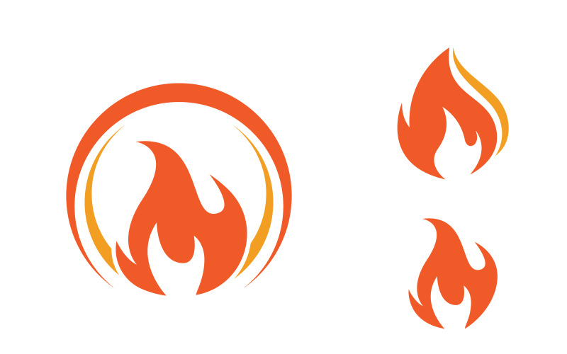 Heißes Feuer und Flammensymbol, Vektor-Design-Vorlage v.5