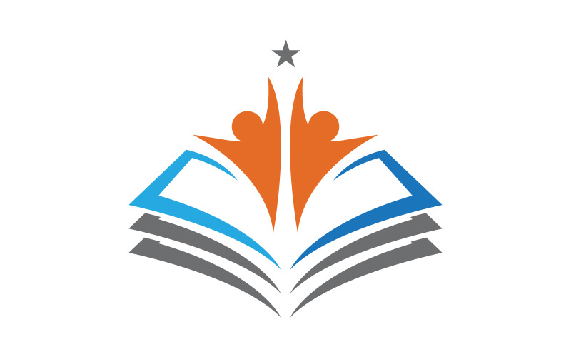 Illustrazione vettoriale del modello del concetto di istruzione del libro icona design v.9