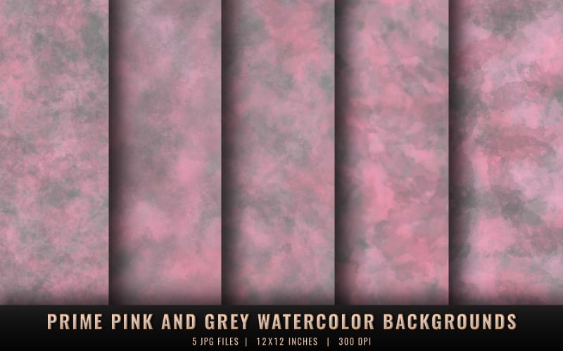 Prime roze en grijze aquarelachtergronden