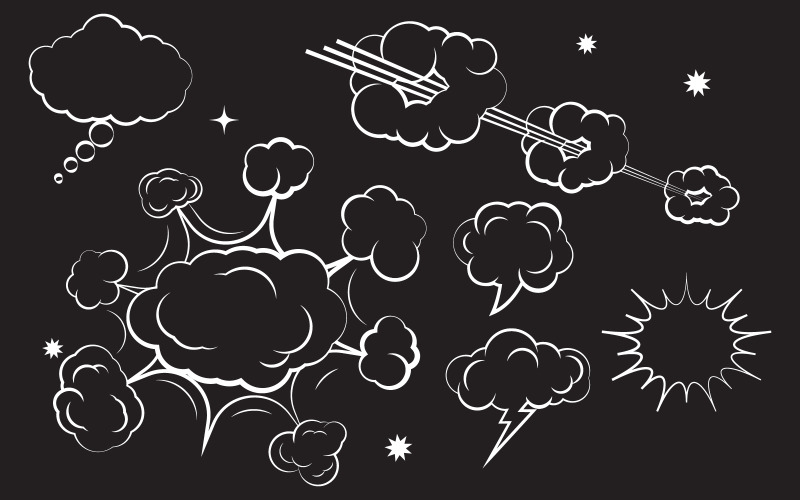 Wolke Comic Buch Pop Art Design Element Vektor Illustration v.1