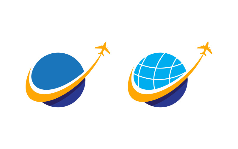 Illustrazione di tour e viaggi con icona di aereo Modello di logo v.10
